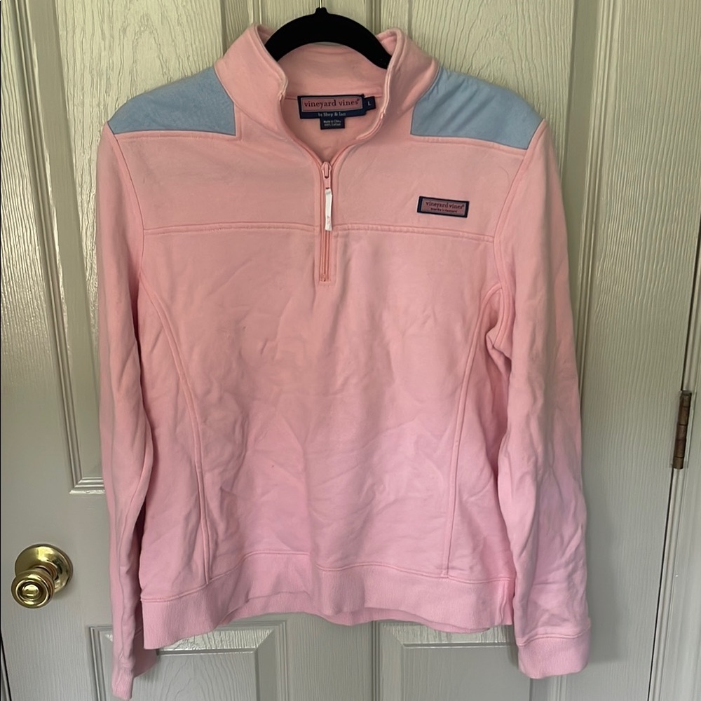Vineyard Vines Light Pink and Blue Pullover